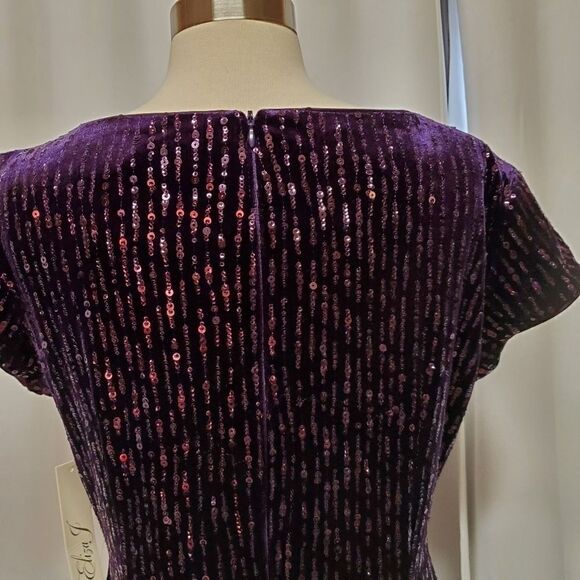 Eliza J Purple Plum Sparkle Sequin Cocktail Minidress 10 - Picture 6 of 9